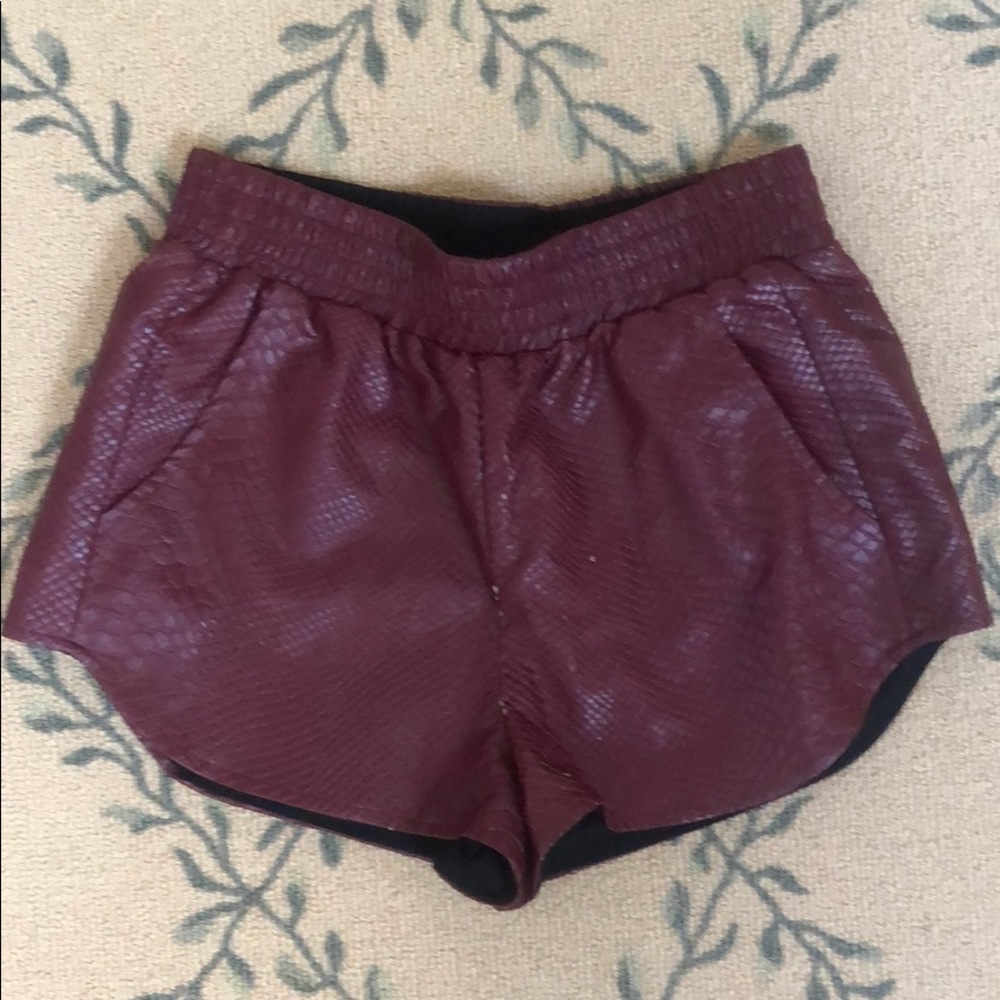 lovers + friends Vegan Leather Snakeskin Shorts